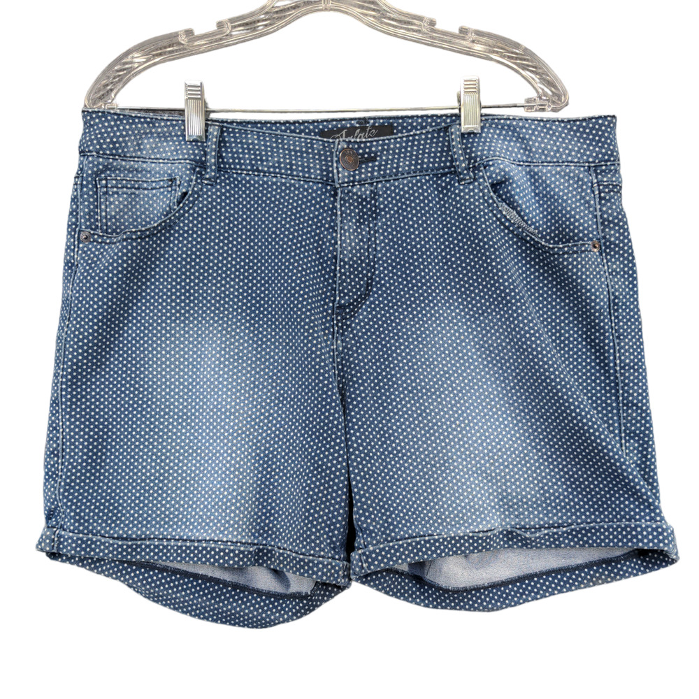 Jalate Womens Missy Chino Shorts Blue Size 12 Slash Pockets Cotton Blend